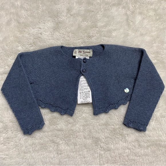 Pili Carrera Baby Toddler Blue White Cotton Knit Cardigans Lot Size 12-18 Months - Picture 2 of 8